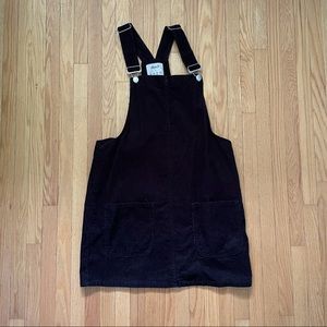 Black corduroy overall dress